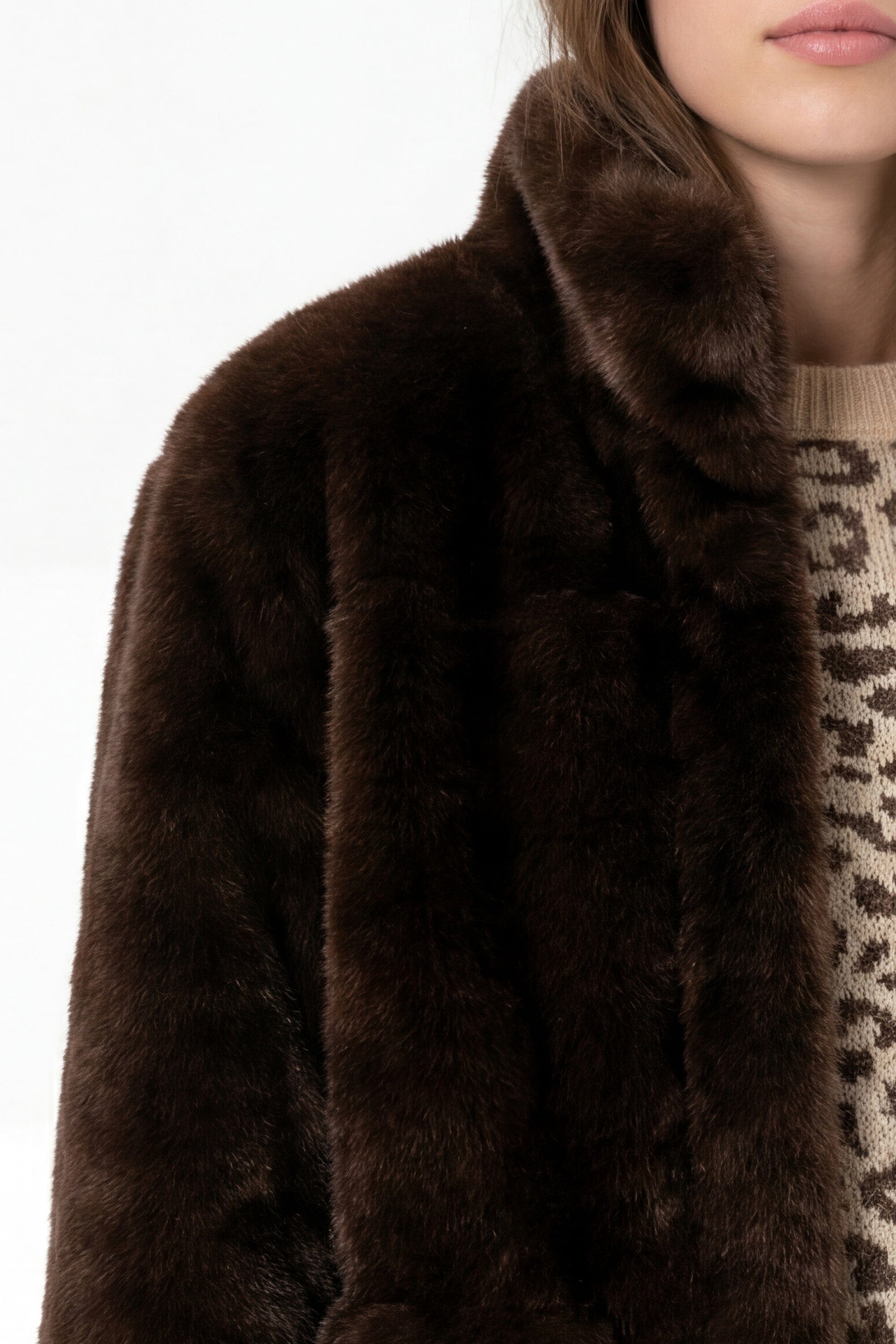 BLOUSON FAUX FUR - MARINA - CHOCO MANTEAU KOOKAÏ Mode Kookai