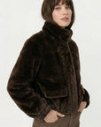 BLOUSON FAUX FUR - MARINA - CHOCO MANTEAU KOOKAÏ Mode Kookai