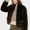 BLOUSON FAUX FUR - MARINA - NOIR MANTEAU KOOKAÏ Mode Kookai