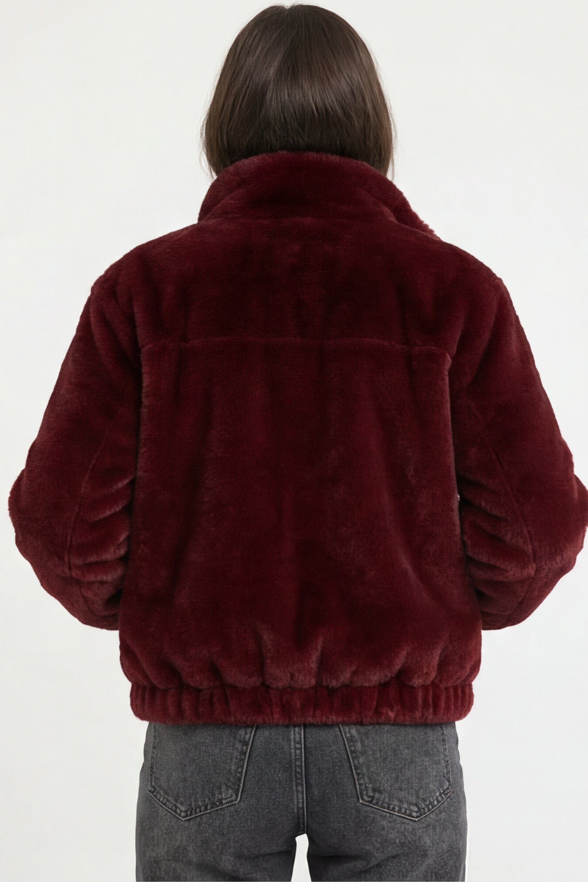 BLOUSON FAUX FUR - MARINA - LIE DE VIN MANTEAU KOOKAÏ Mode Kookai