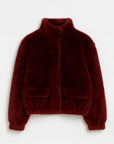 BLOUSON FAUX FUR - MARINA - LIE DE VIN MANTEAU KOOKAÏ Mode Kookai