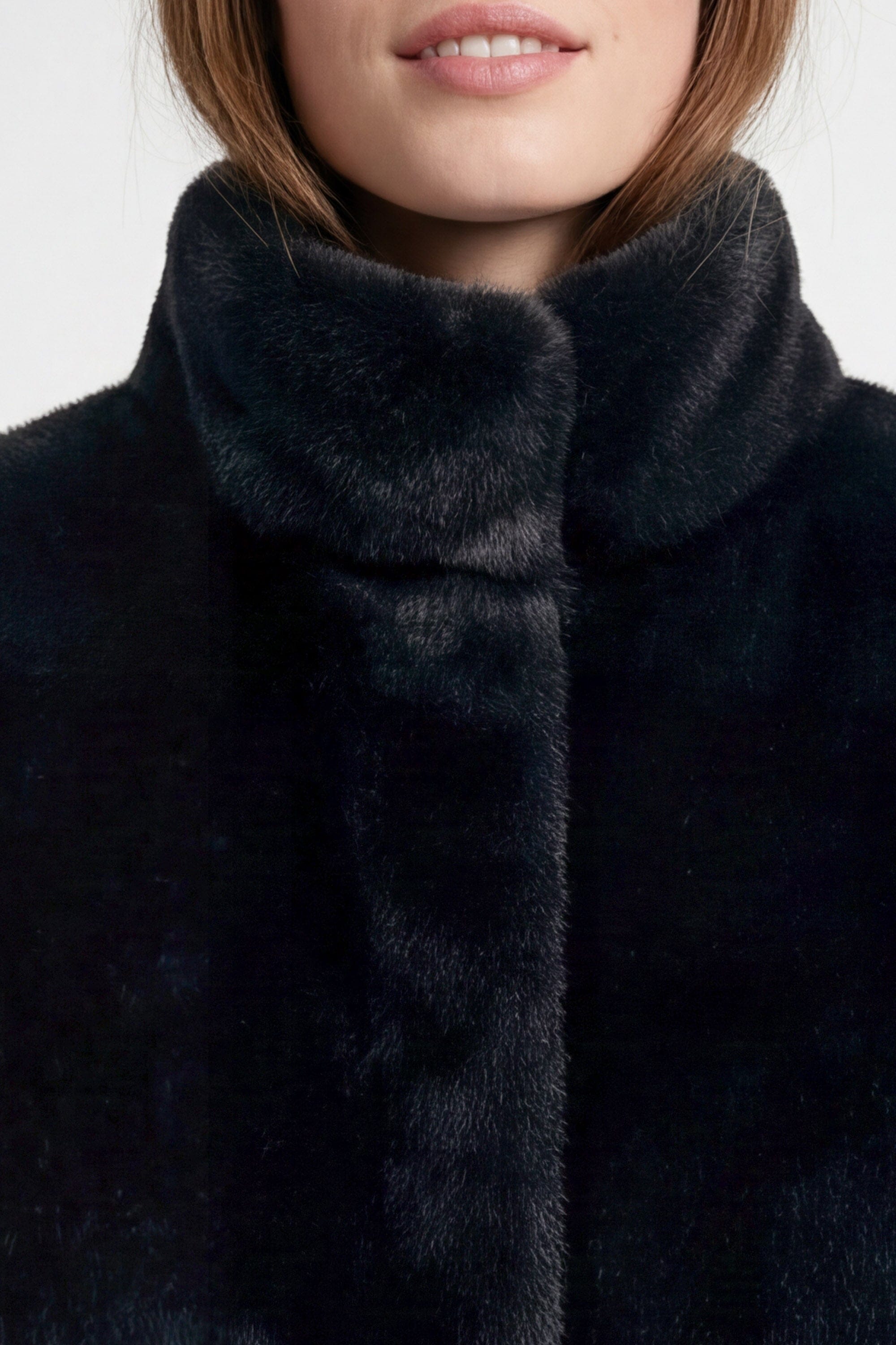 BLOUSON FAUX FUR - MARINA - NOIR MANTEAU KOOKAÏ Mode Kookai