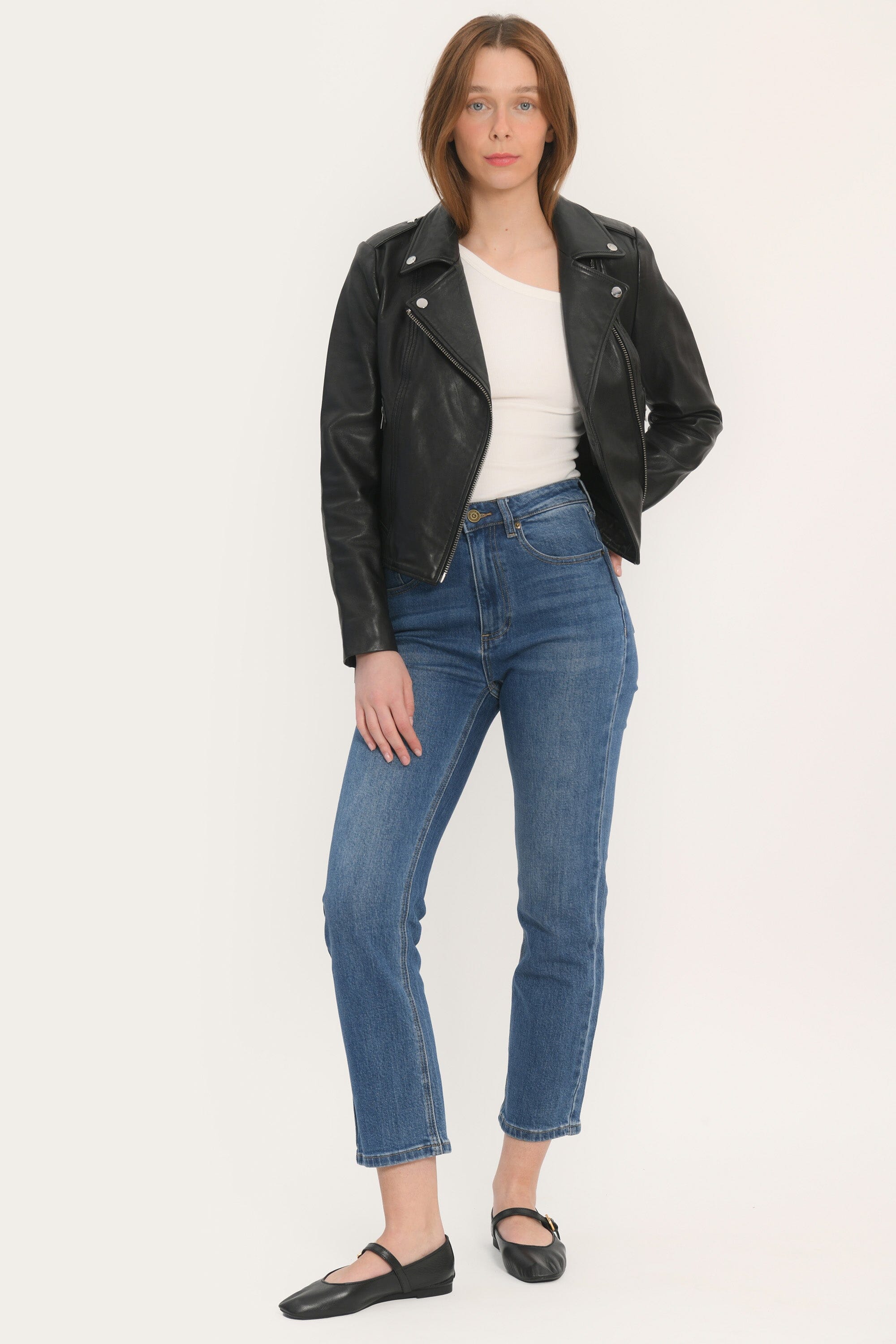 BLOUSON PERFECTO CUIR ROCK BLACK VESTE KOOKAI Mode Kookai