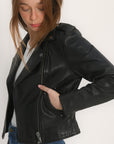 BLOUSON PERFECTO CUIR ROCK BLACK VESTE KOOKAI Mode Kookai