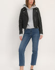 BLOUSON PERFECTO CUIR ROCK BLACK VESTE KOOKAI Mode Kookai