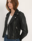BLOUSON PERFECTO CUIR ROCK BLACK VESTE KOOKAI Mode Kookai