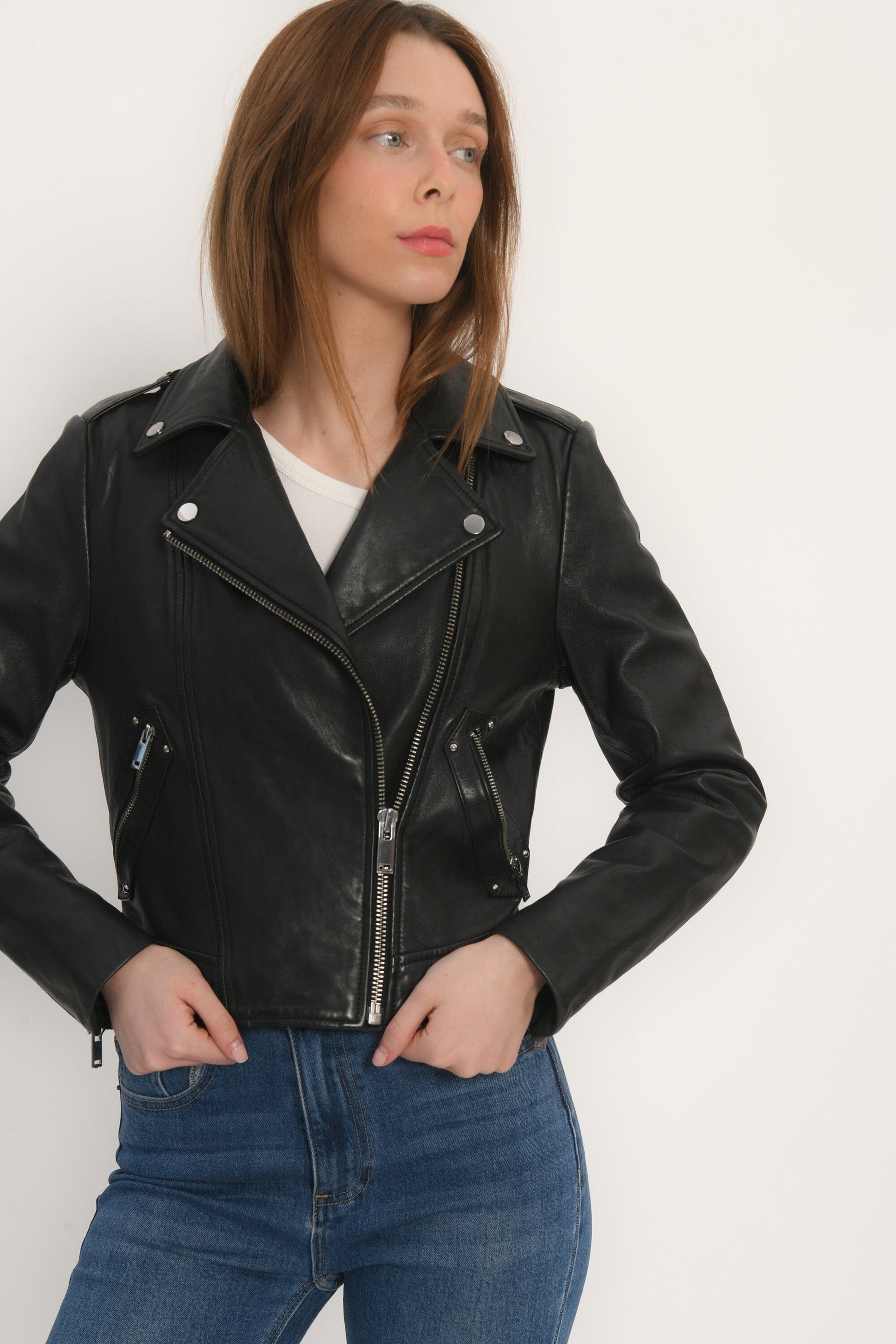 Veste Kookai Kookai Vetement BLOUSON PERFECTO CUIR ROCK BLACK – Kookai