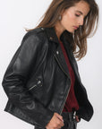 BLOUSON PERFECTO CUIR - ROCK - BLACK VESTE KOOKAI Mode Kookai