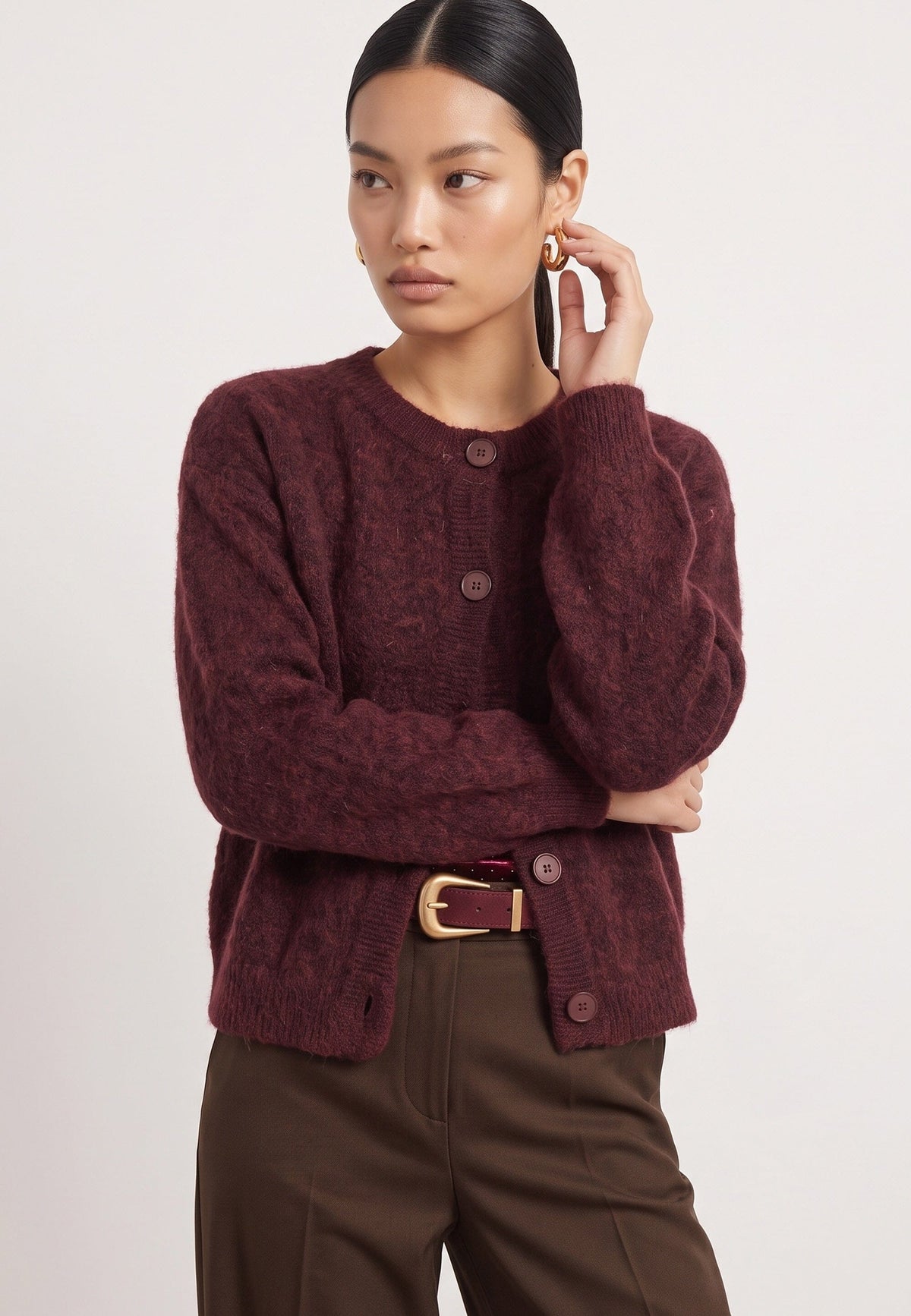 CARDIGAN - DUNA - BORDEAUX GILET NEW KOOKAI Mode Kookai