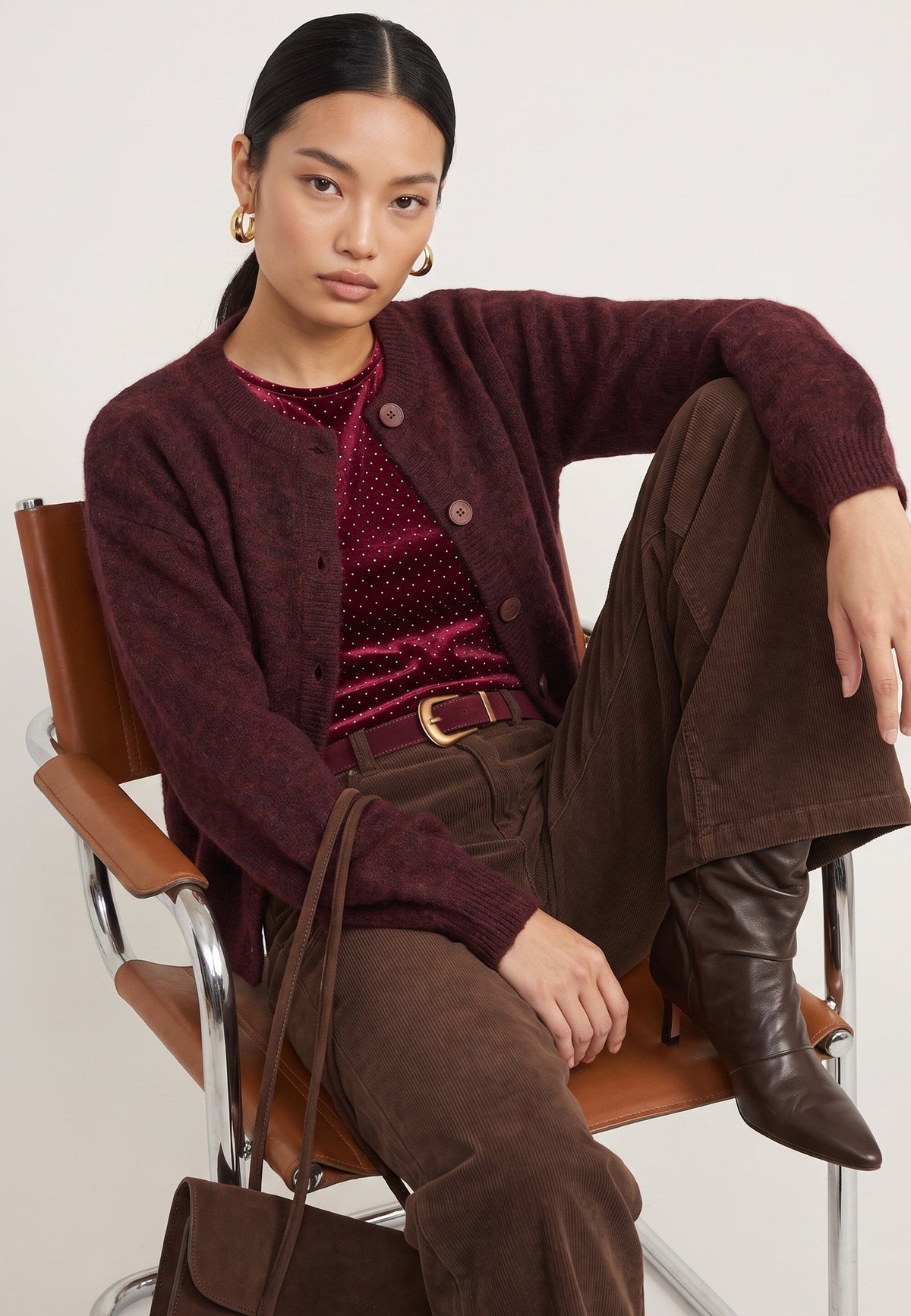 CARDIGAN - DUNA - BORDEAUX GILET NEW KOOKAI Mode Kookai