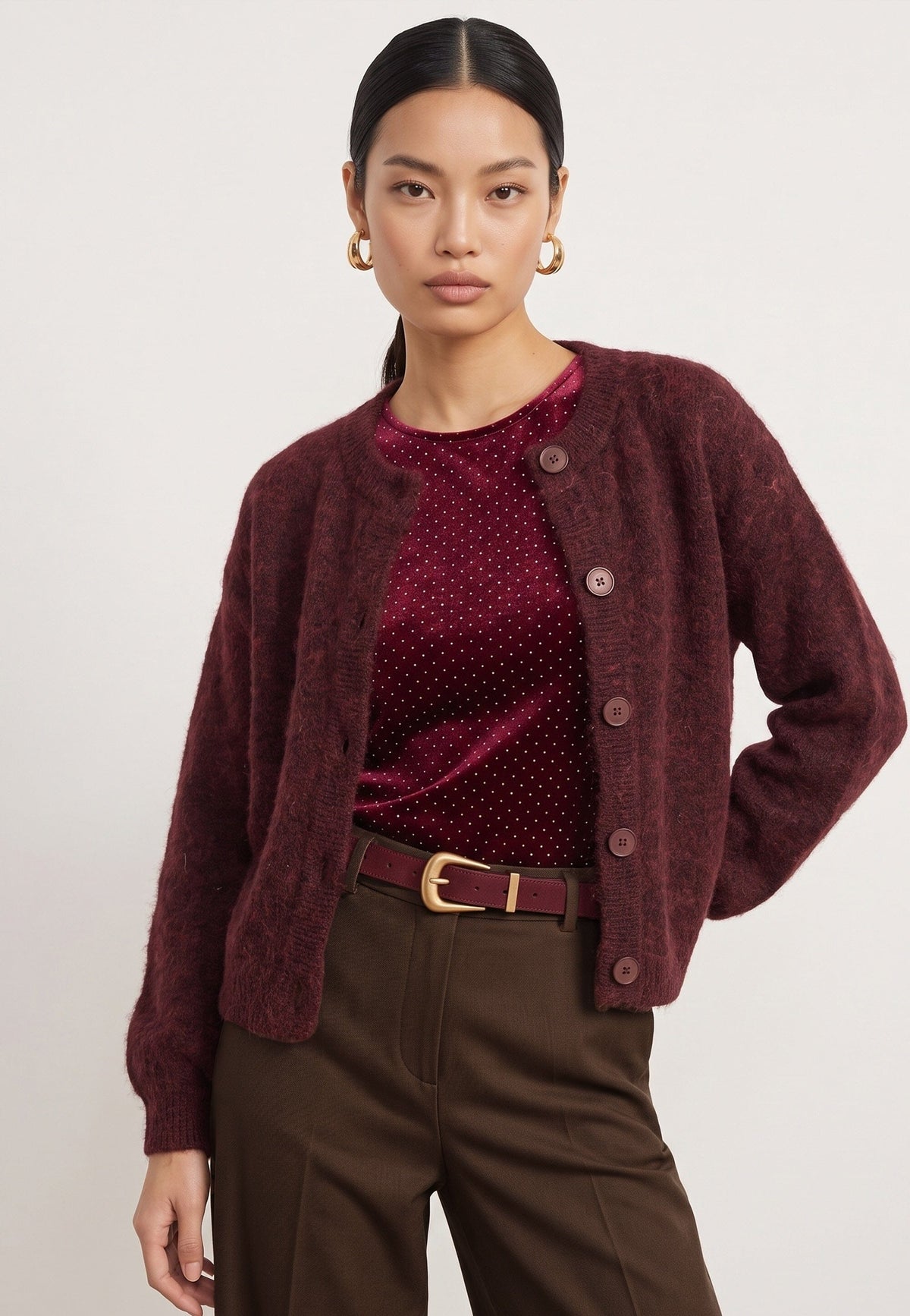 CARDIGAN - DUNA - BORDEAUX GILET NEW KOOKAI Mode Kookai
