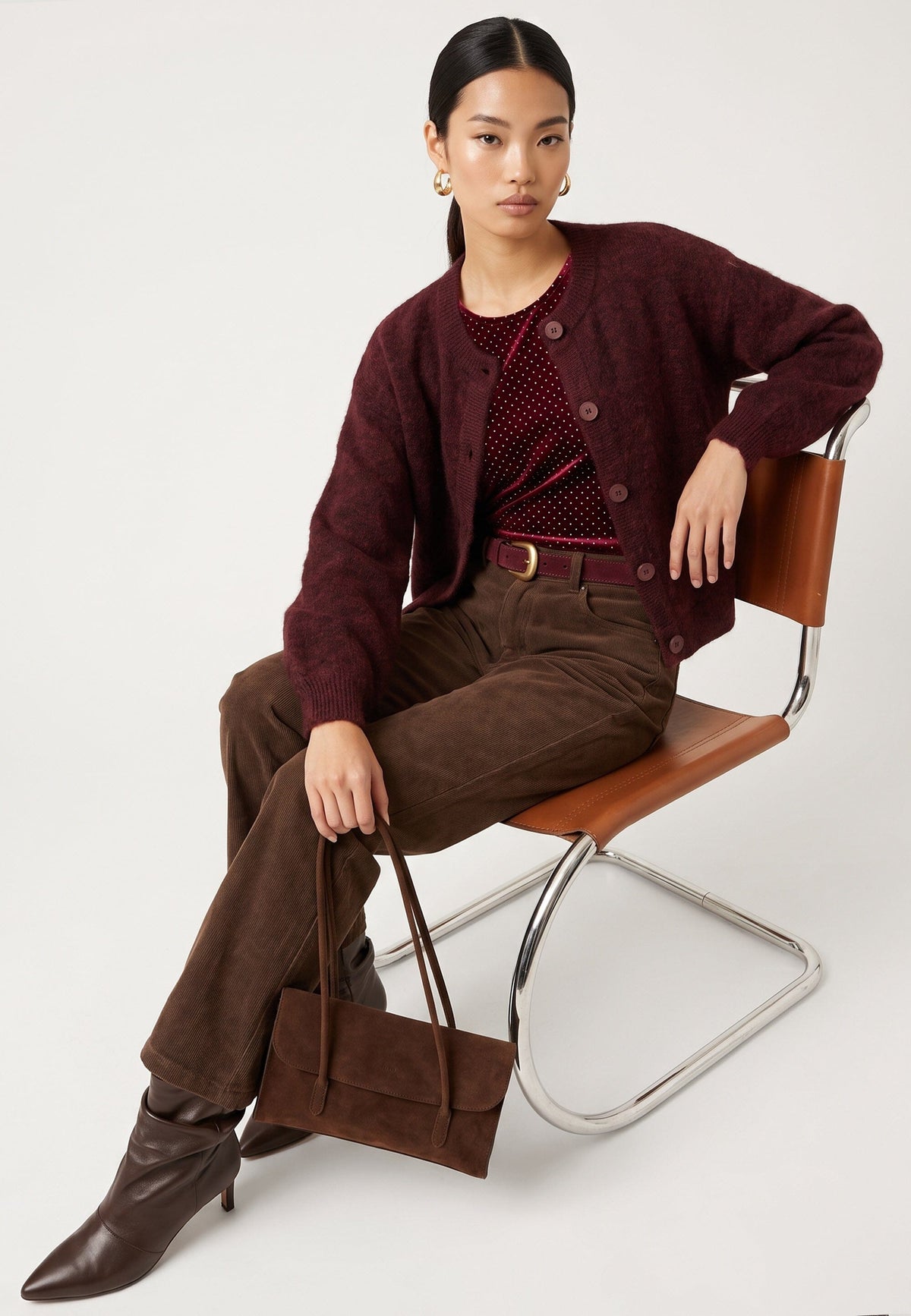 CARDIGAN - DUNA - BORDEAUX GILET NEW KOOKAI Mode Kookai