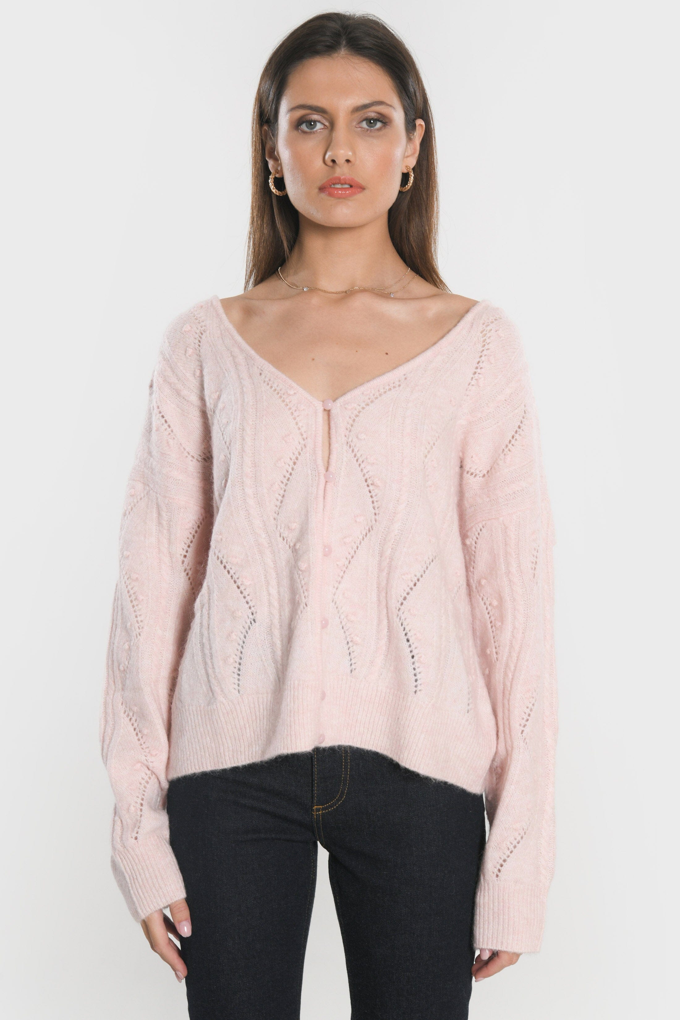 CARDIGAN MONICA ROSE PALE GILET KOOKAI Mode Kookai