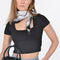 CARRÉ IMPRIMÉ GAIA NOIR/BLANC ACCESSOIRES KOOKAI Mode Kookai