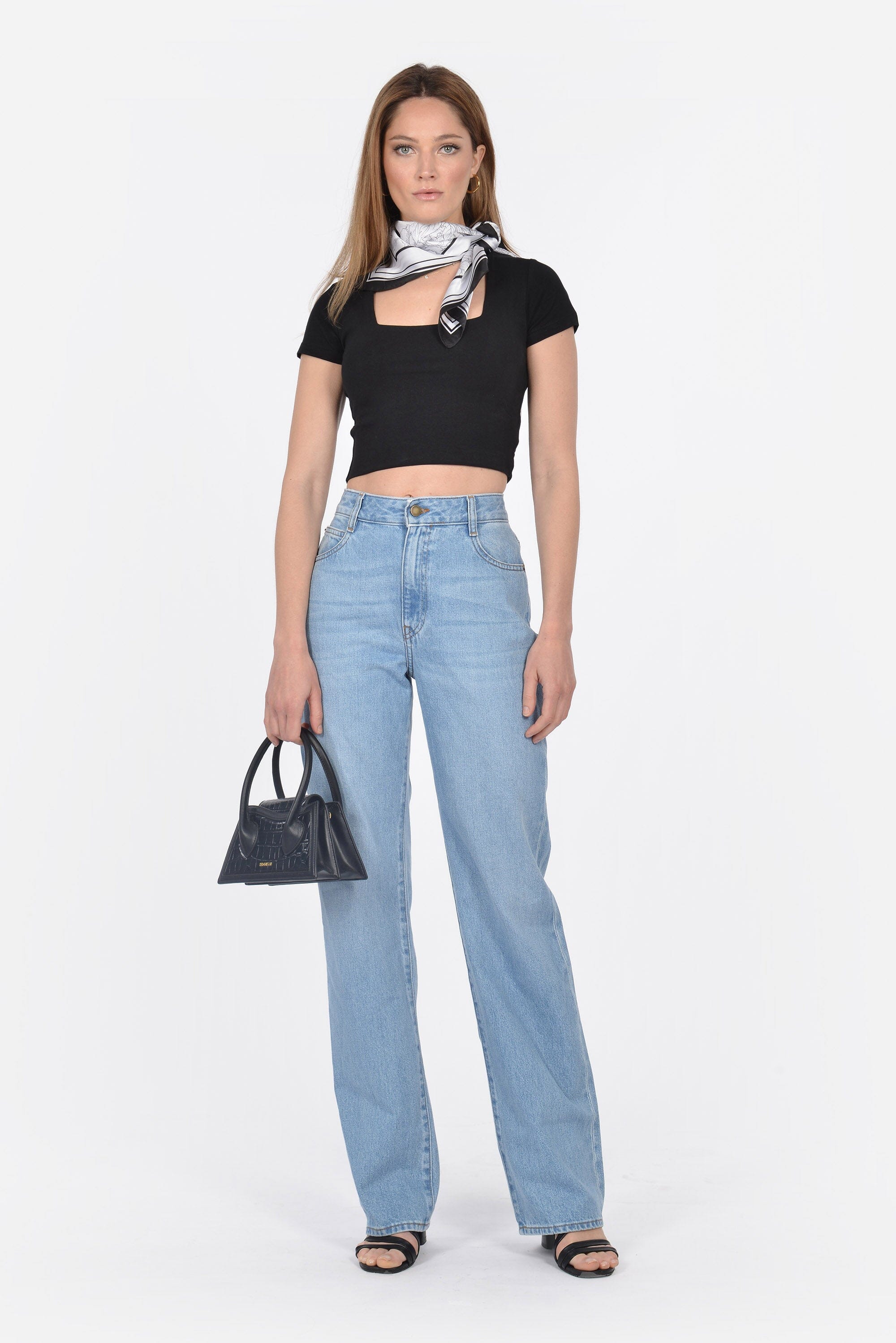 CARRÉ IMPRIMÉ GAIA NOIR/BLANC ACCESSOIRES KOOKAI Mode Kookai