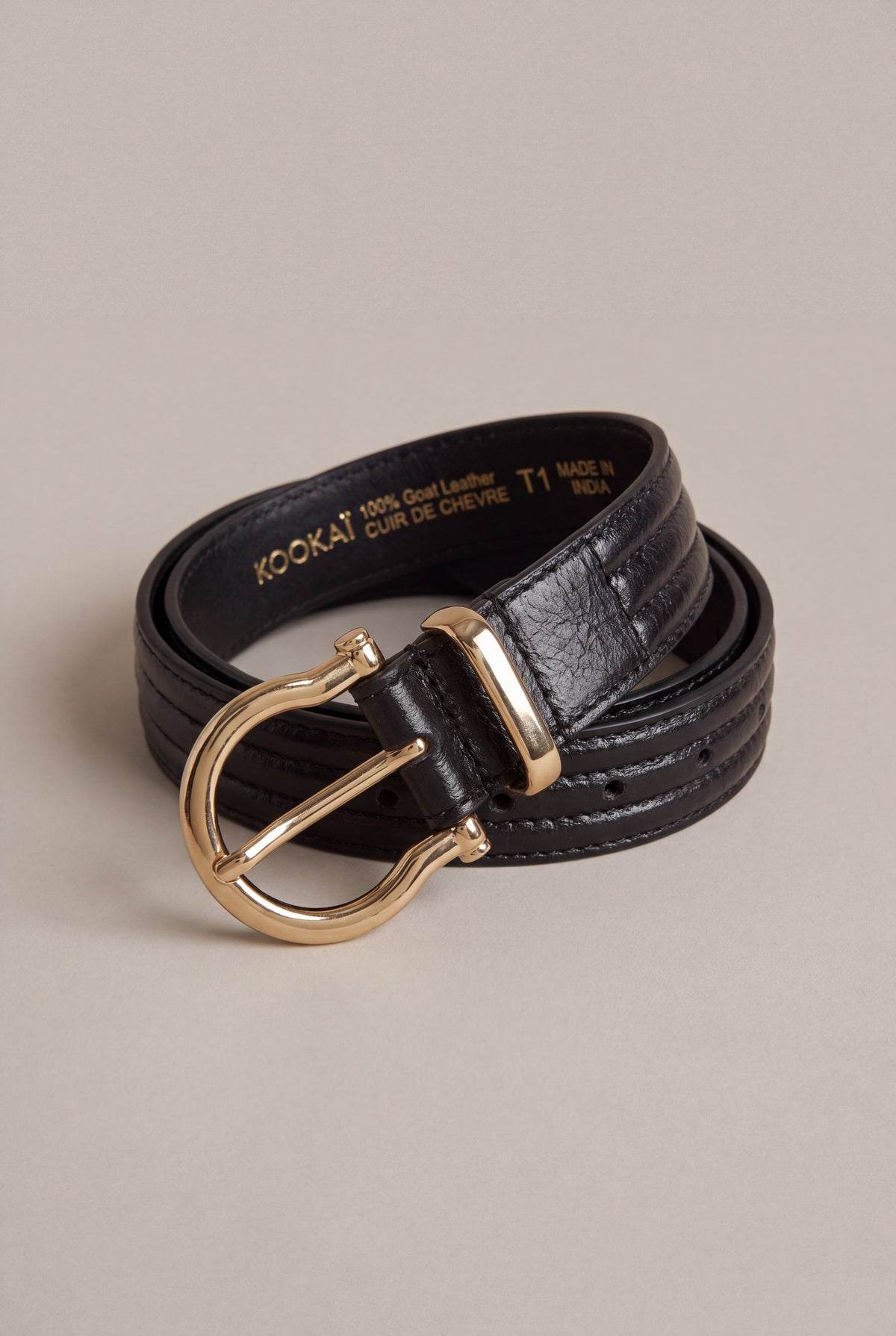 CEINTURE CUIR - DALINE - NOIR ACCESSOIRES NEW KOOKAI Mode Kookai