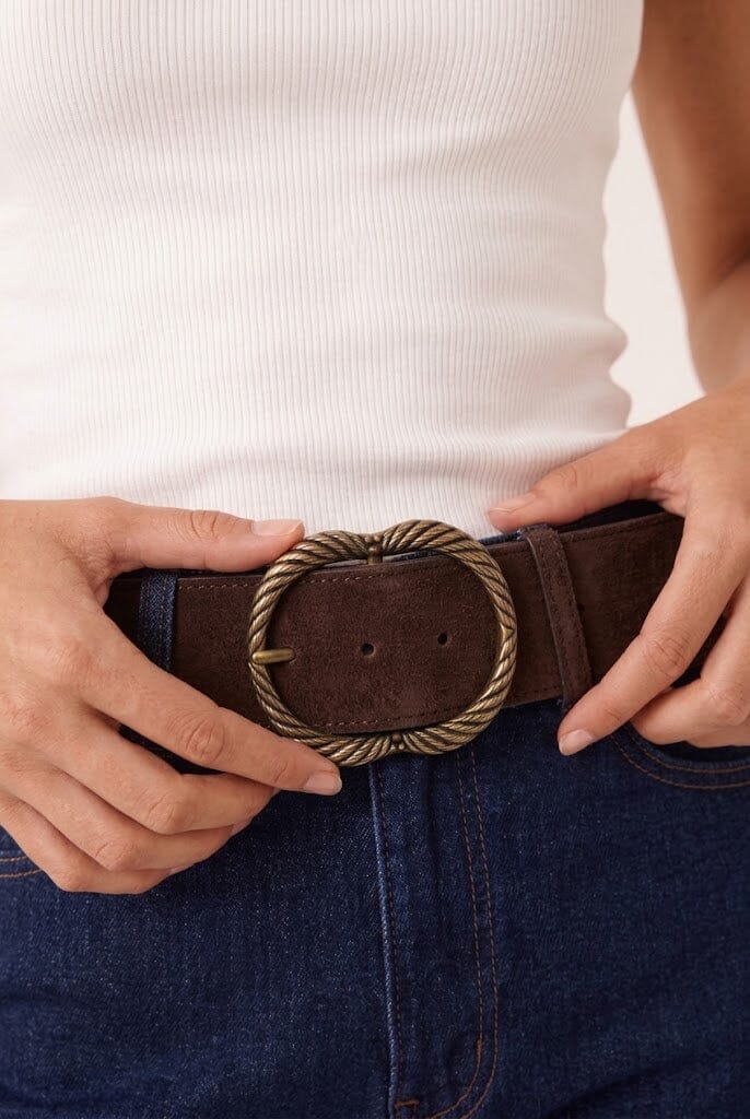 CEINTURE CUIR - DRISS - CHOCOLAT ACCESSOIRES NEW KOOKAI Mode Kookai