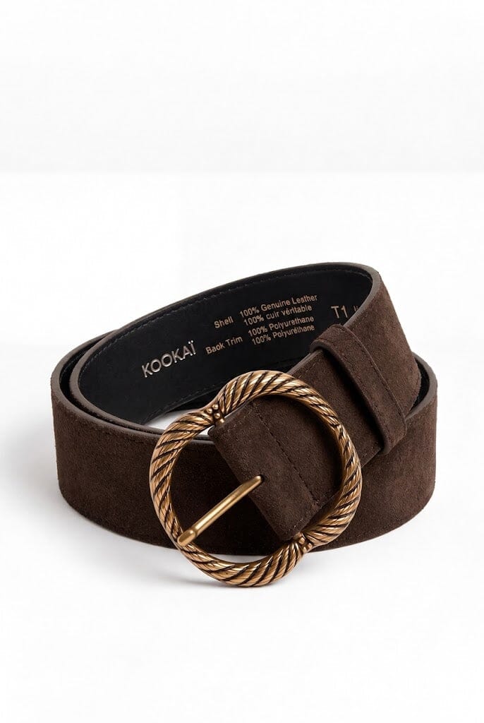 CEINTURE CUIR - DRISS - CHOCOLAT ACCESSOIRES NEW KOOKAI Mode Kookai