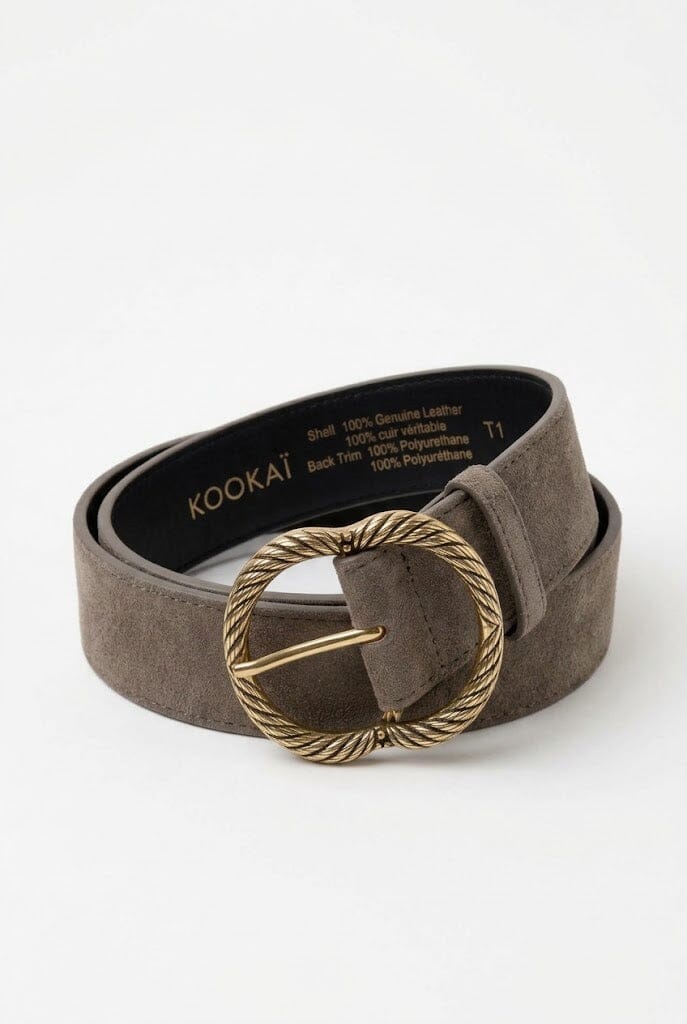 CEINTURE CUIR - DRISS - TAUPE ACCESSOIRES NEW KOOKAI Mode Kookai