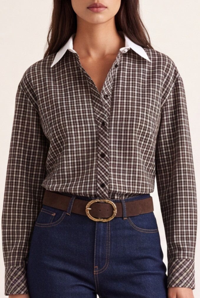 CHEMISE A CARREAUX - DECLAN - CHOCOLAT CHEMISIER NEW KOOKAI Mode Kookai