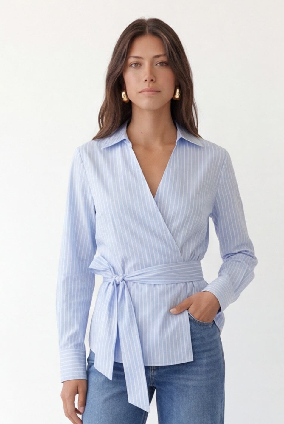 CHEMISE CACHE COEUR - CHRISTA - BLEU CHEMISIER NEW KOOKAI Mode Kookai