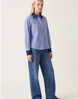 CHEMISE COL CONTRASTE - DOMIE - BLEU CHEMISIER NEW KOOKAI Mode Kookai