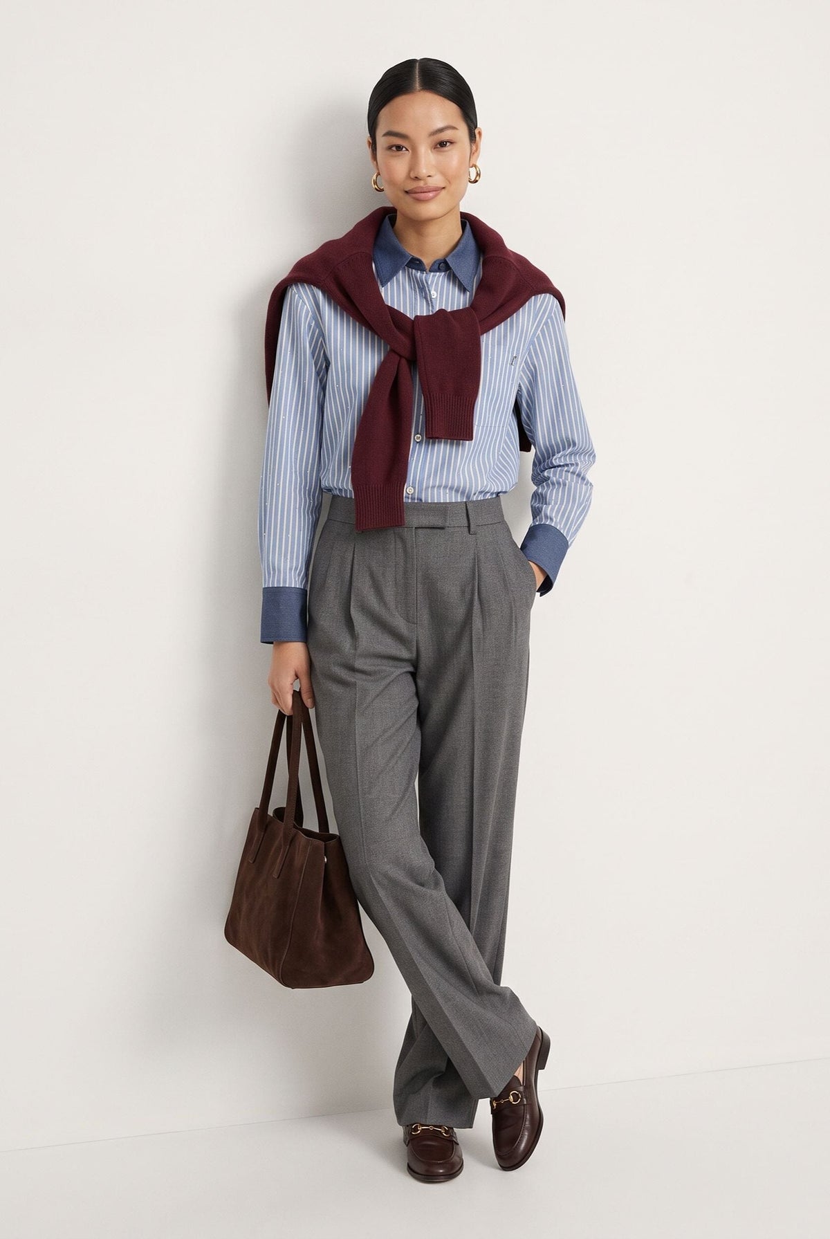 CHEMISE COL CONTRASTE - DOMIE - BLEU CHEMISIER NEW KOOKAI Mode Kookai