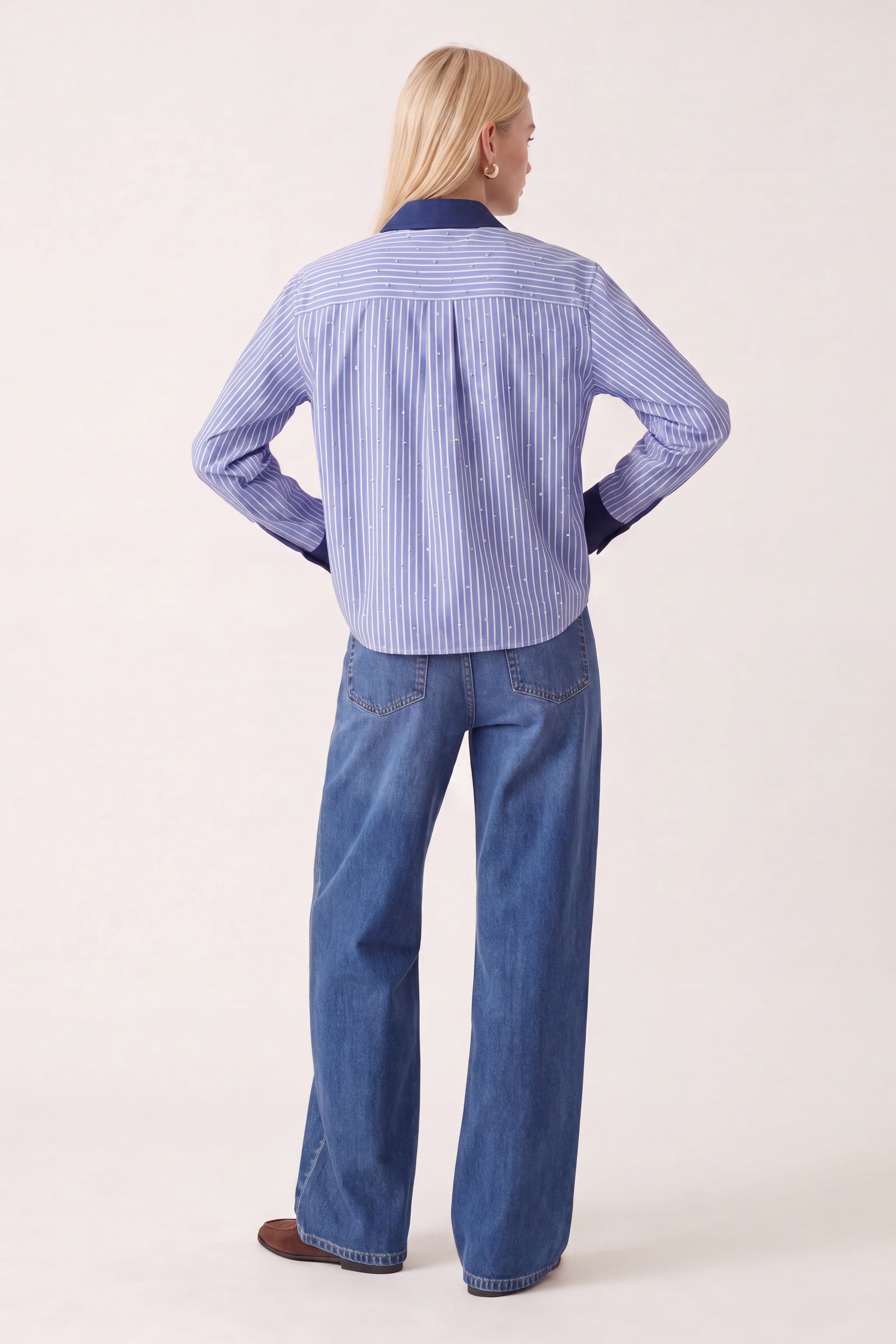 CHEMISE COL CONTRASTE - DOMIE - BLEU CHEMISIER NEW KOOKAI Mode Kookai