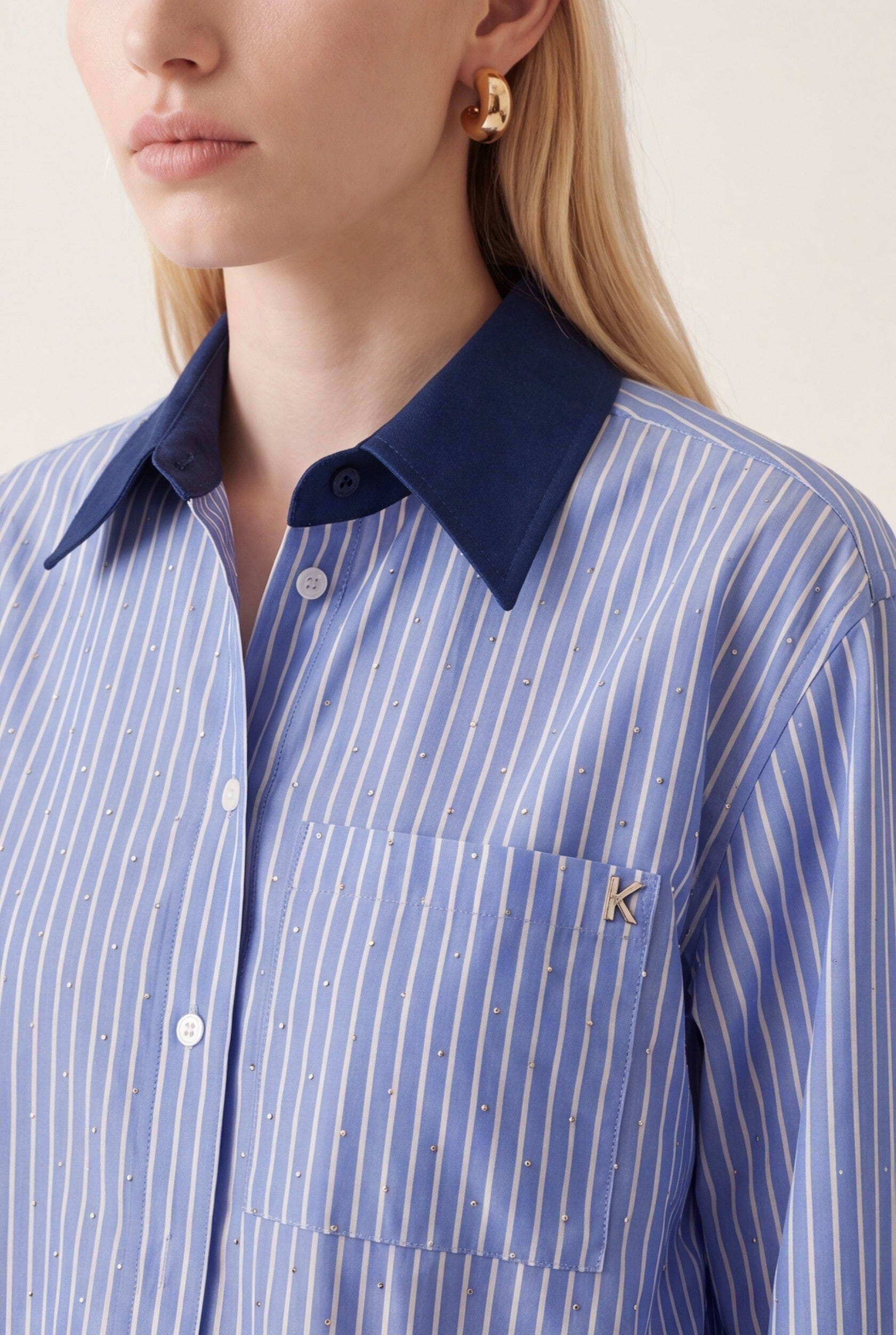 CHEMISE COL CONTRASTE - DOMIE - BLEU CHEMISIER NEW KOOKAI Mode Kookai