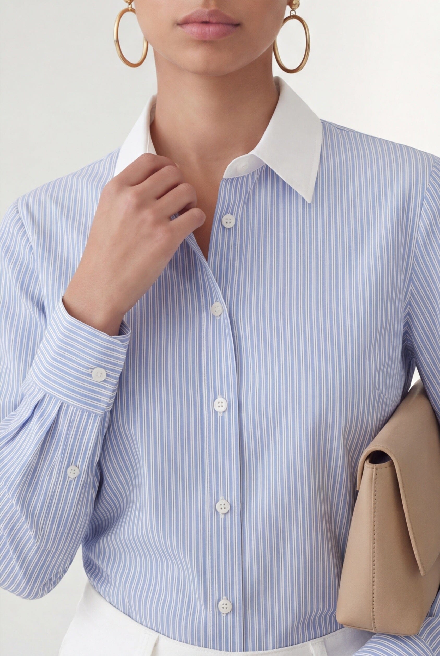 CHEMISE COTON - CASSIUS - BLEU CLAIR/BLANC CHEMISIER NEW KOOKAI Mode Kookai