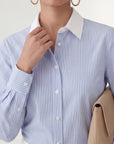 CHEMISE COTON - CASSIUS - BLEU CLAIR/BLANC CHEMISIER NEW KOOKAI Mode Kookai