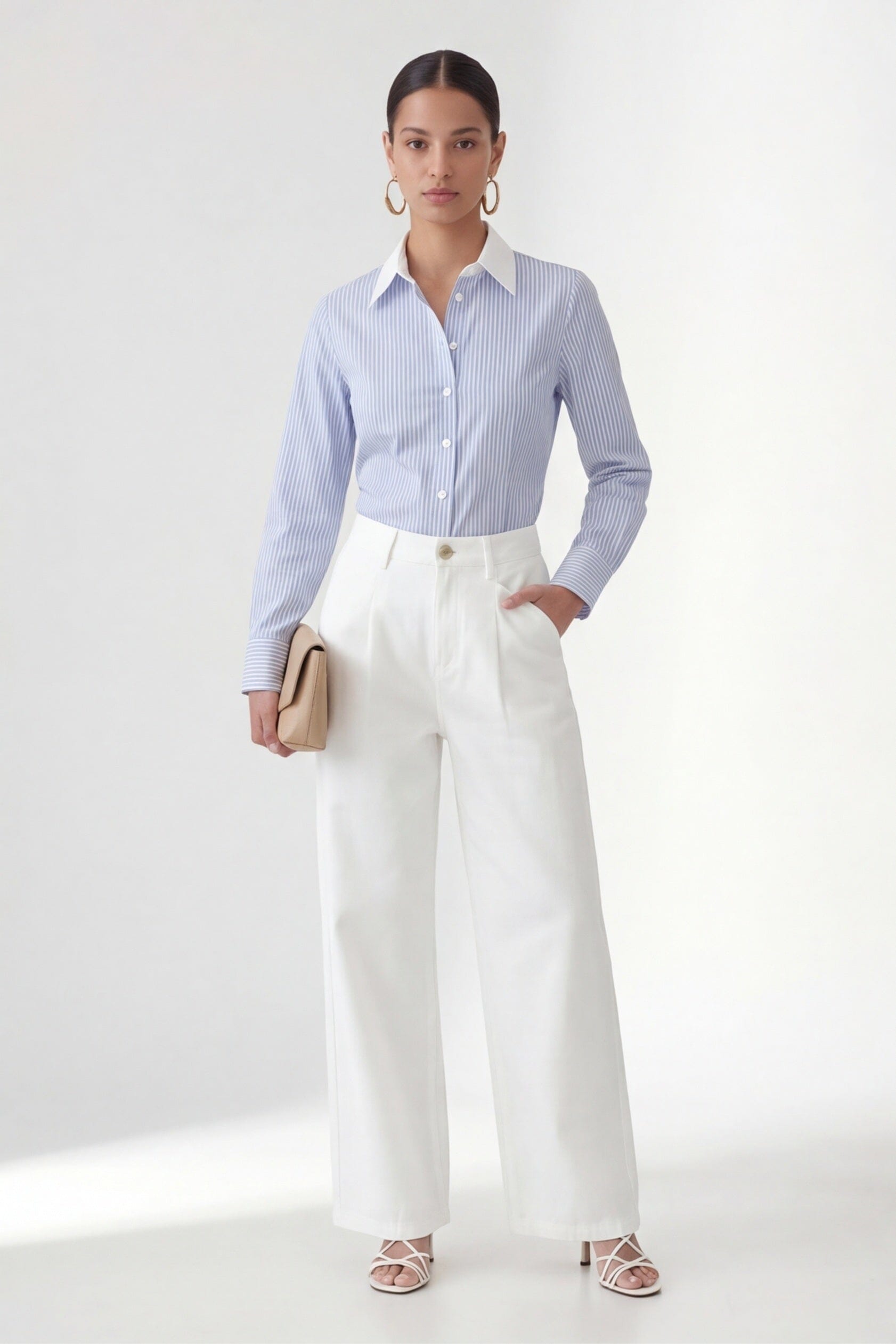 CHEMISE COTON - CASSIUS - BLEU CLAIR/BLANC CHEMISIER NEW KOOKAI Mode Kookai