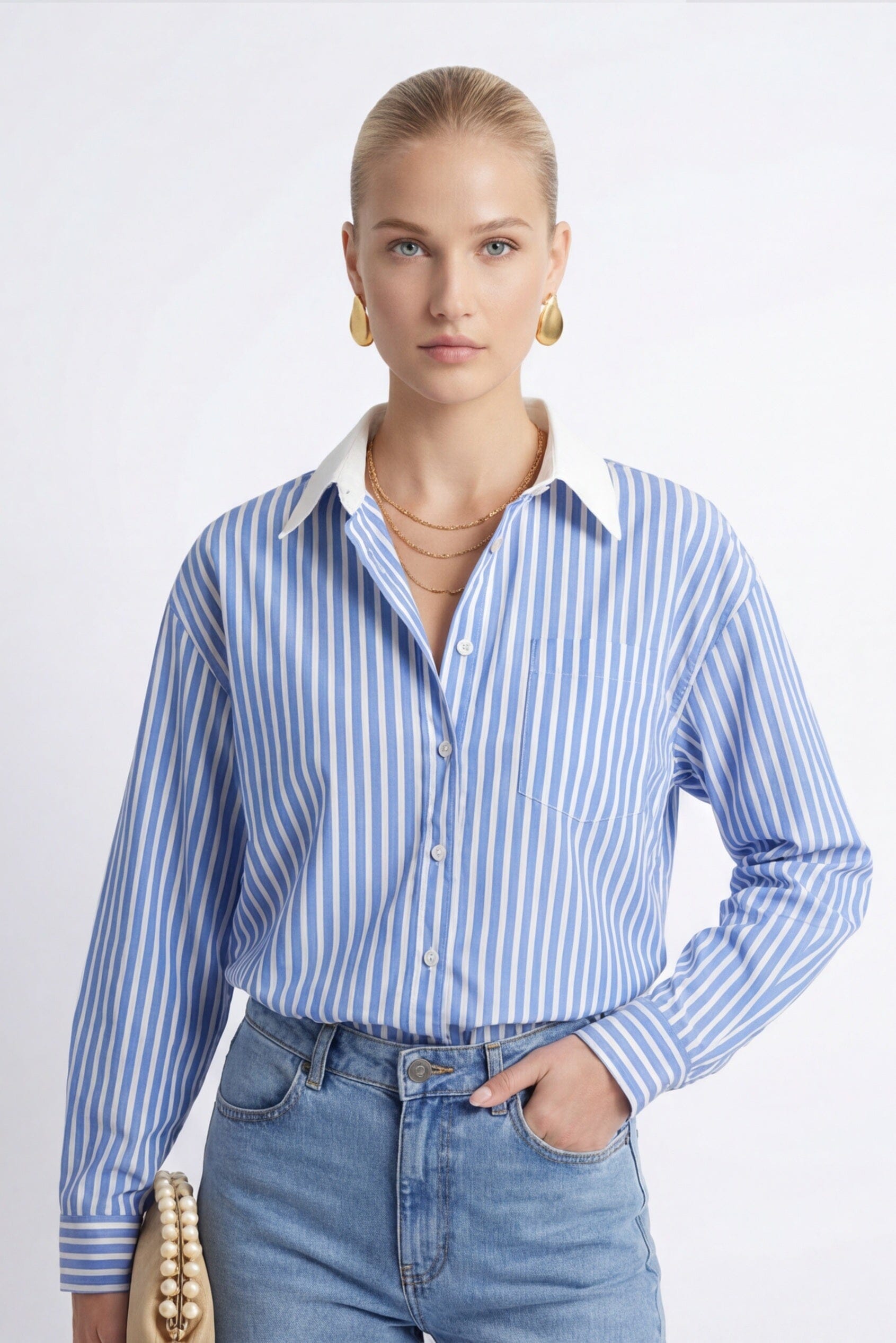 CHEMISE COTON - CASSIUS - BLEU/BLANC CHEMISIER NEW KOOKAI Mode Kookai