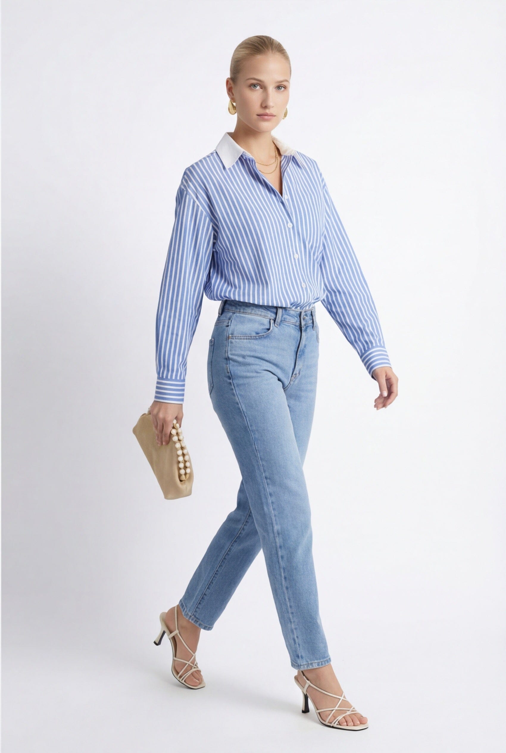 CHEMISE COTON - CASSIUS - BLEU/BLANC CHEMISIER NEW KOOKAI Mode Kookai