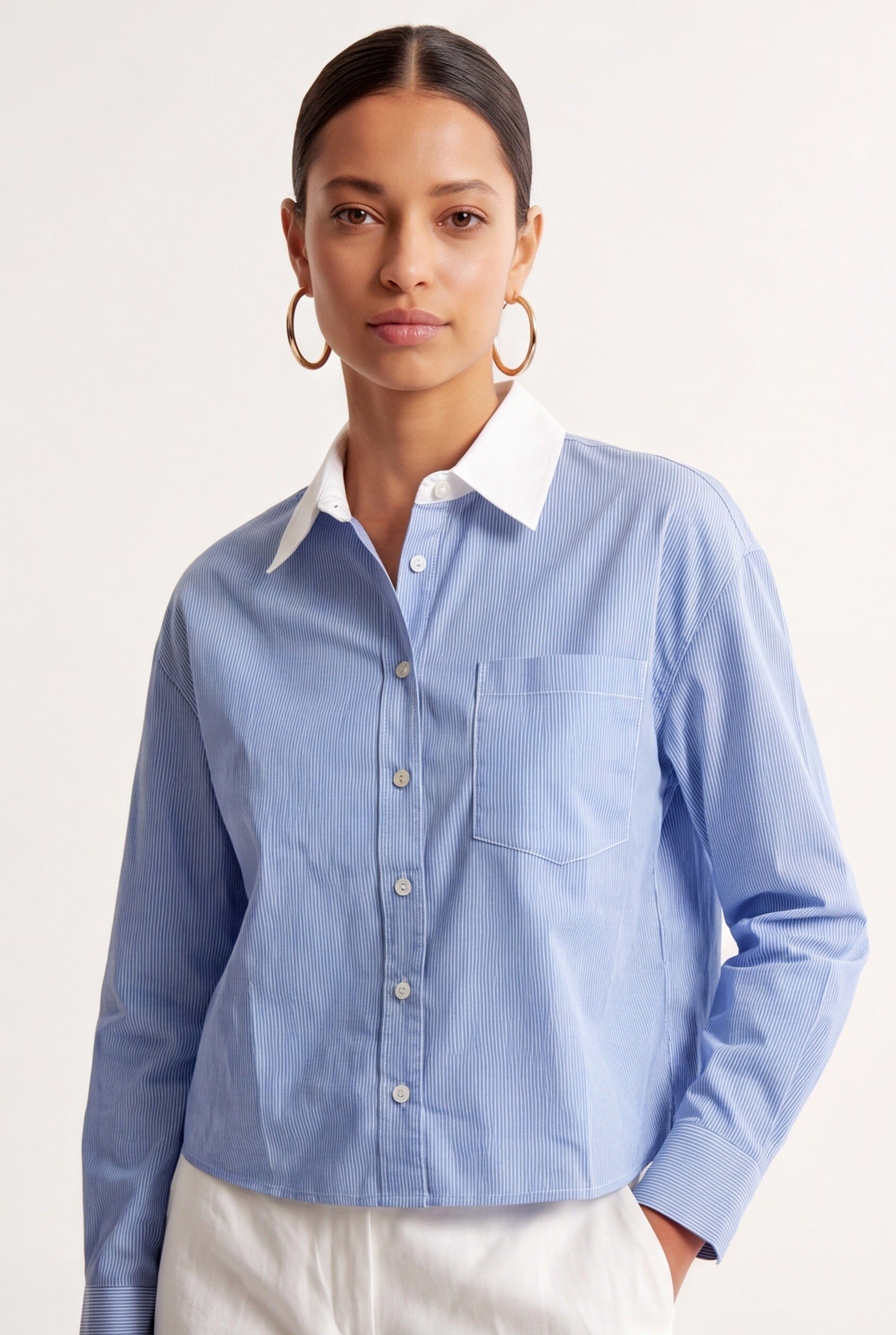 CHEMISE COTON - CASSIUS - CIEL/BLANC CHEMISIER NEW KOOKAI Mode Kookai