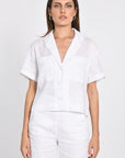 CHEMISE EN LIN CROP TAHIA BLANC CHEMISIER KOOKAI Mode Kookai