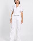 CHEMISE EN LIN CROP TAHIA BLANC CHEMISIER KOOKAI Mode Kookai