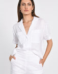 CHEMISE EN LIN CROP TAHIA BLANC CHEMISIER KOOKAI Mode Kookai