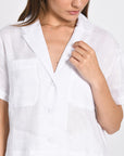 CHEMISE EN LIN CROP TAHIA BLANC CHEMISIER KOOKAI Mode Kookai