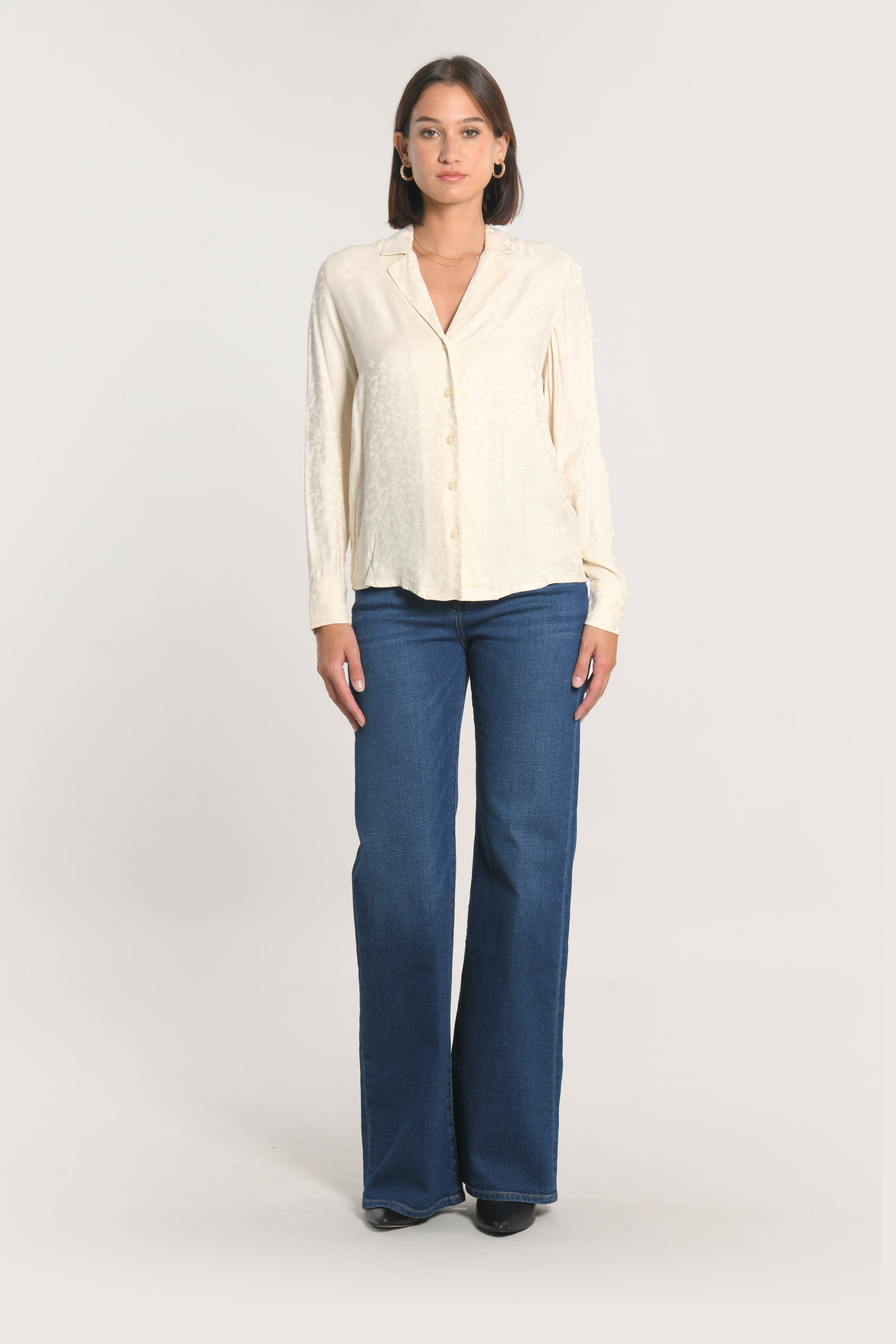 CHEMISE JACQUARD EFFET SOIE CALLISTE CRÉME CHEMISIER KOOKAI Mode Kookai