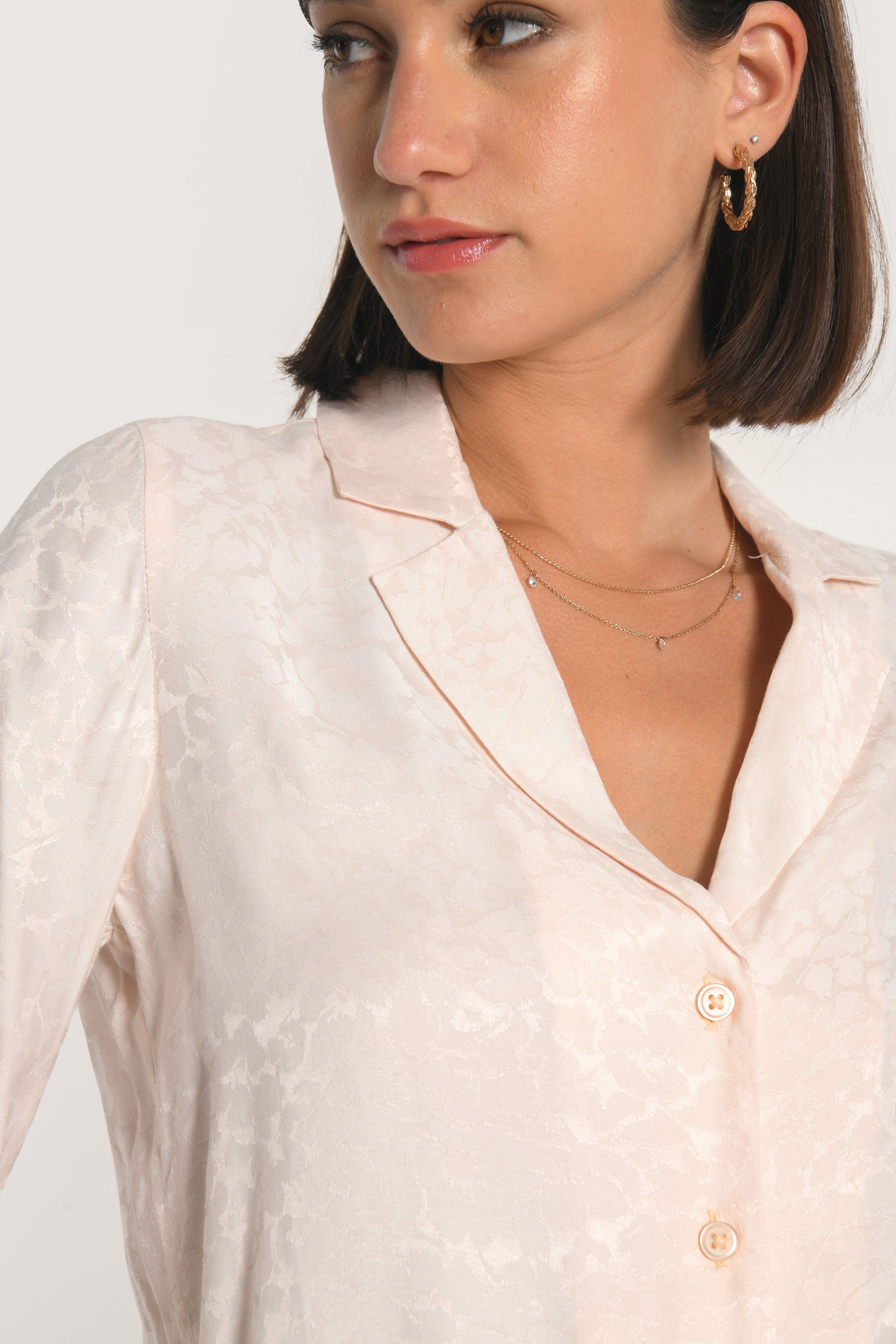 CHEMISE JACQUARD EFFET SOIE CALLISTE POUDRE CHEMISIER KOOKAI Mode Kookai