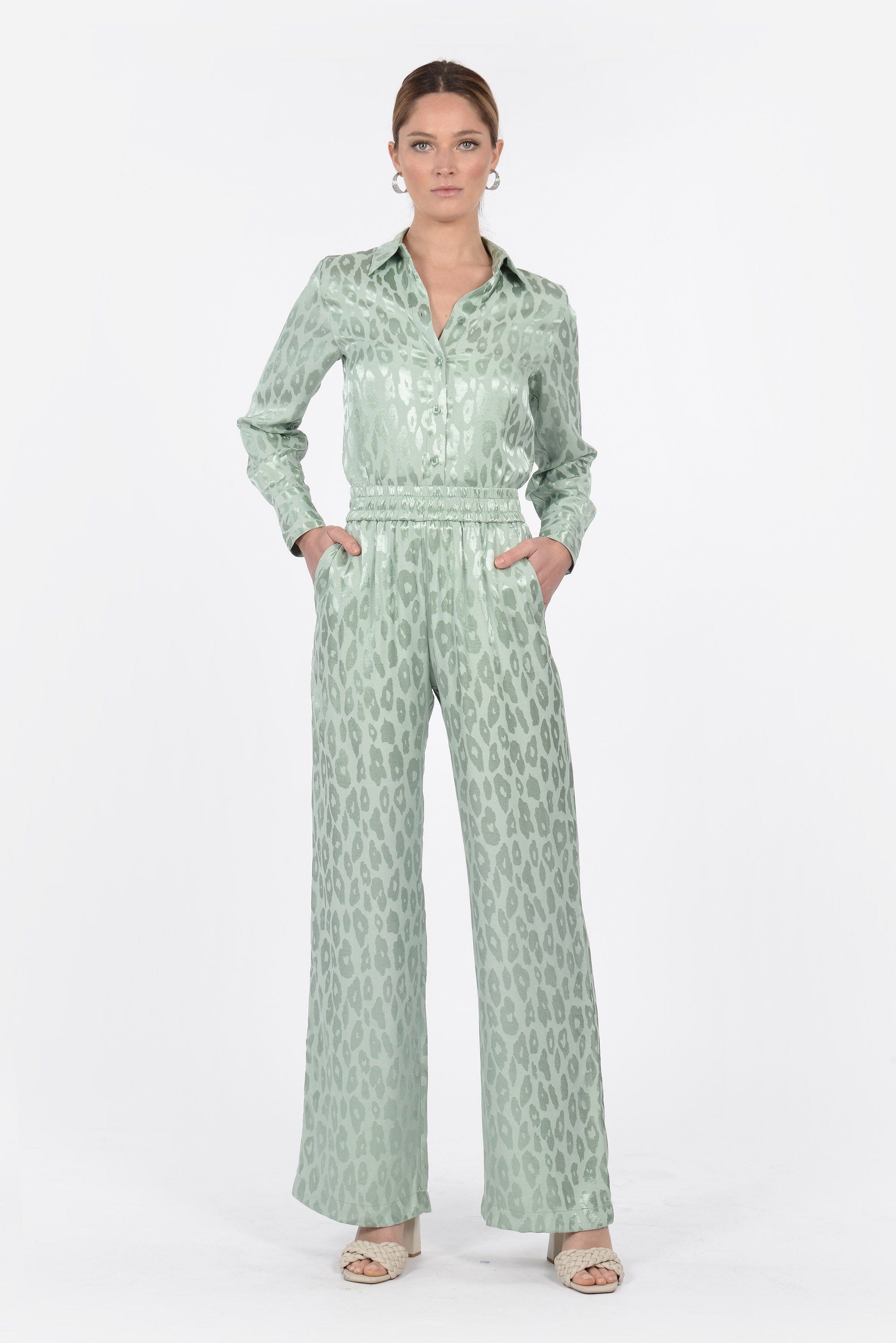 CHEMISE JACQUARD SATIN WISSEM CELADON CHEMISIER KOOKAI Mode Kookai