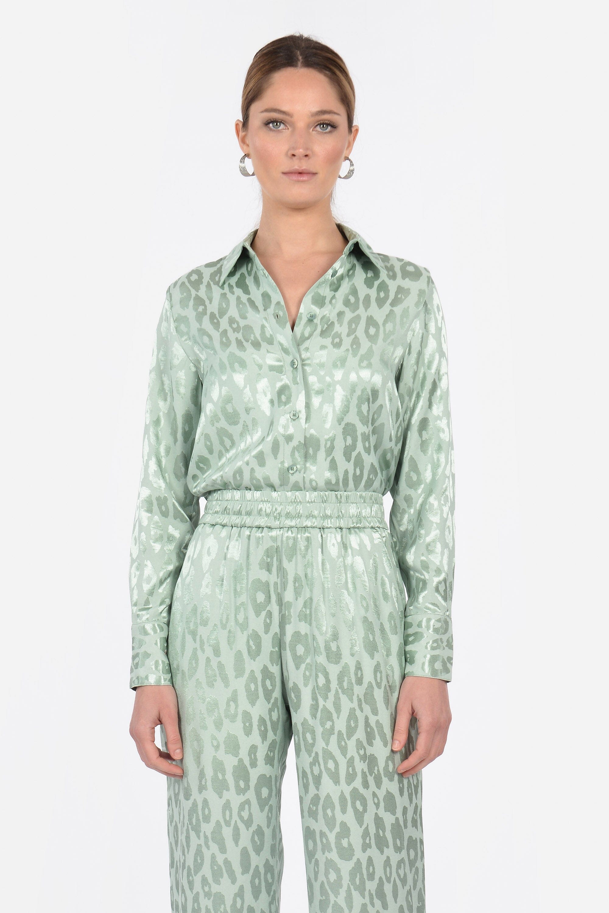 CHEMISE JACQUARD SATIN WISSEM CELADON CHEMISIER KOOKAI Mode Kookai
