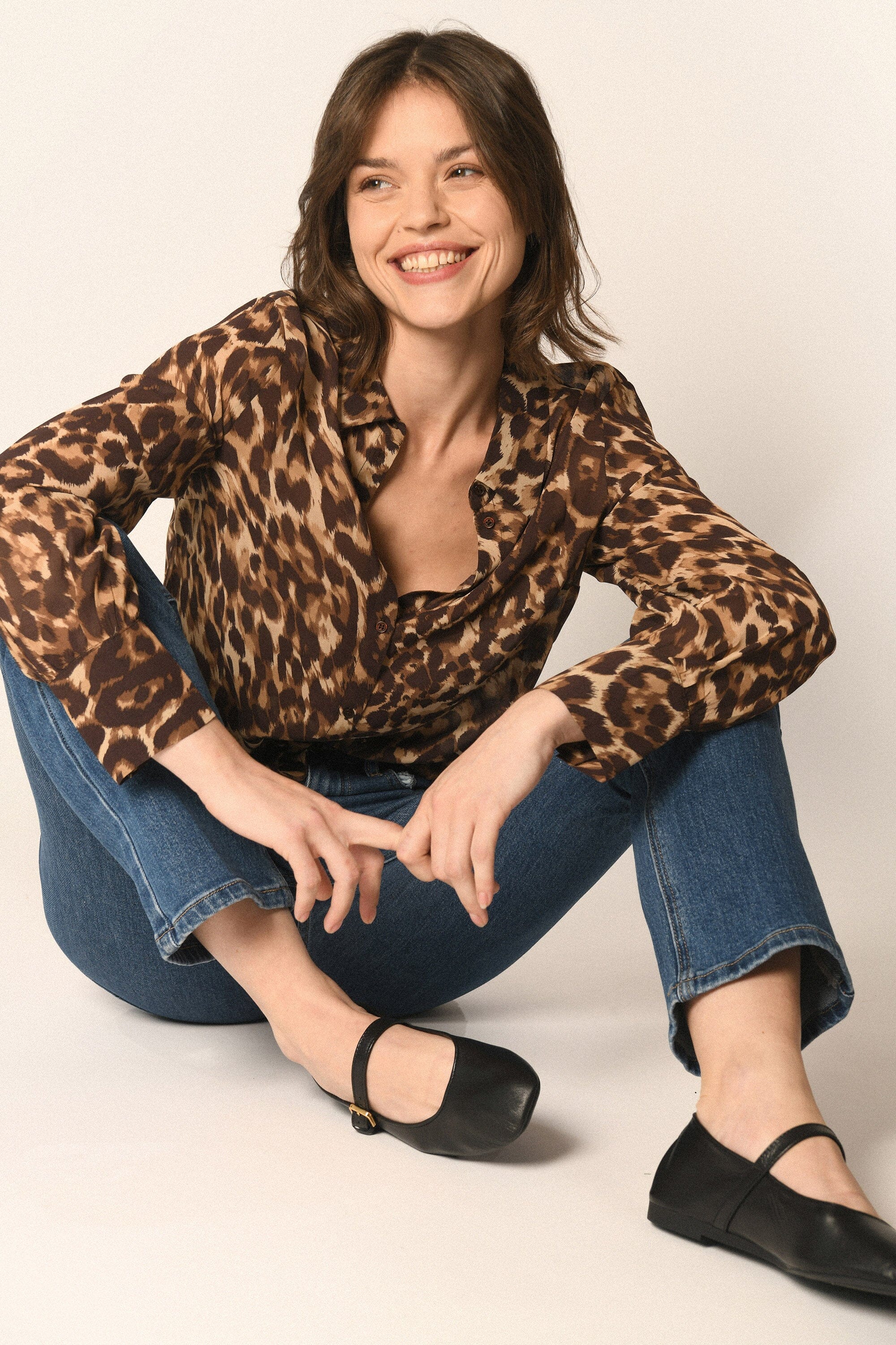 CHEMISE LEOPARD - CARAMEL - AZELIA ROBE NEW KOOKAI Mode Kookai