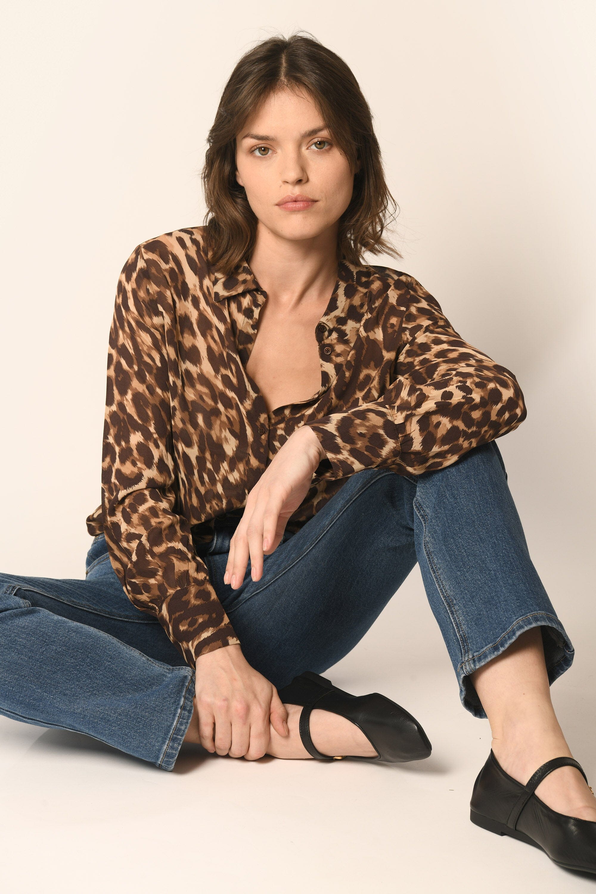 CHEMISE LEOPARD - CARAMEL - AZELIA ROBE NEW KOOKAI Mode Kookai