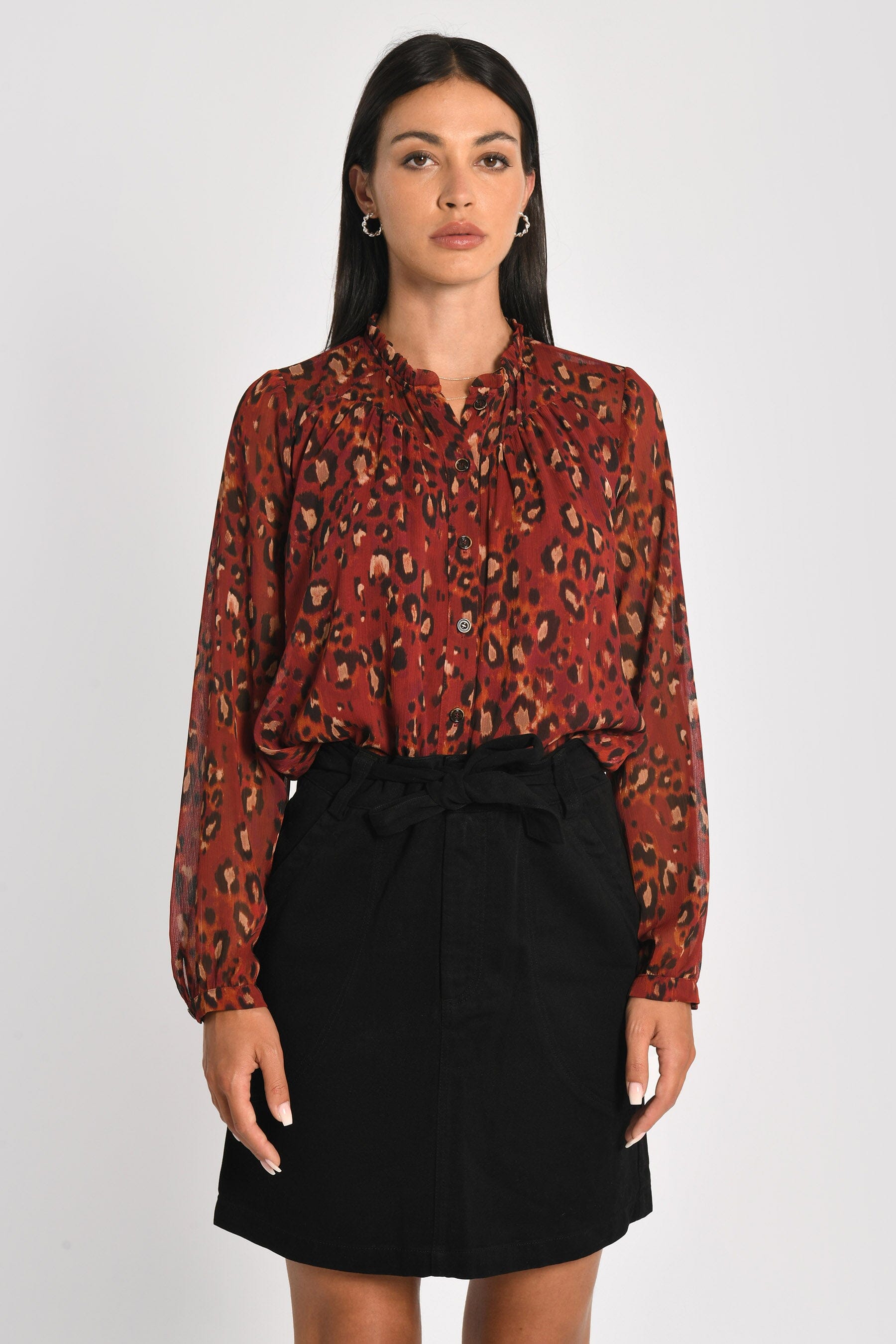 CHEMISE LÉOPARD MINA BORDEAUX CHEMISIER KOOKAI Mode Kookai