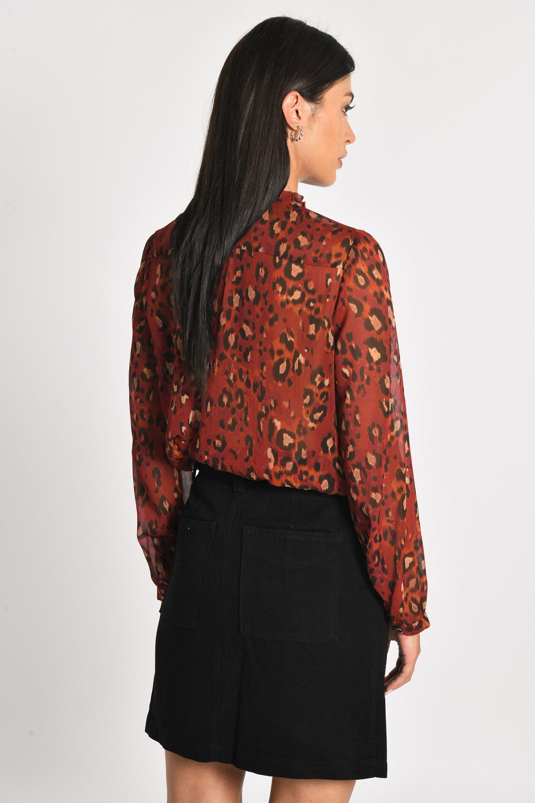 CHEMISE LÉOPARD MINA BORDEAUX CHEMISIER KOOKAI Mode Kookai