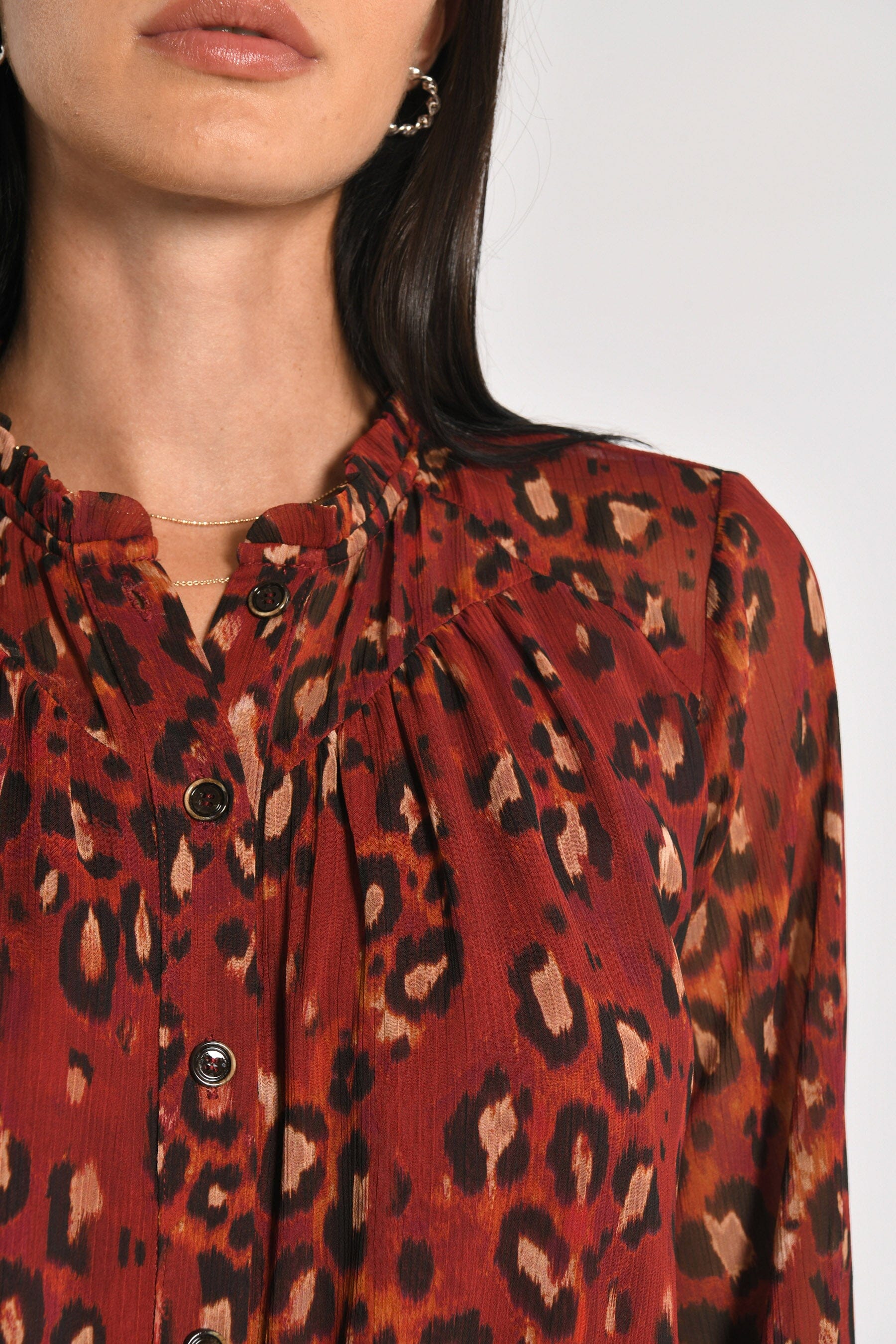 CHEMISE LÉOPARD MINA BORDEAUX CHEMISIER KOOKAI Mode Kookai
