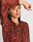 CHEMISE LÉOPARD MINA BORDEAUX CHEMISIER KOOKAI Mode Kookai