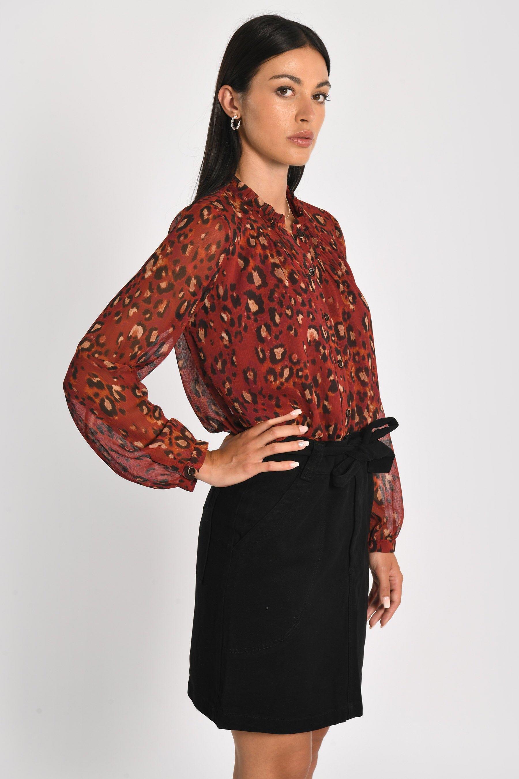 CHEMISE LÉOPARD MINA BORDEAUX CHEMISIER KOOKAI Mode Kookai
